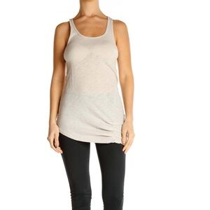 Skin Beige Solid All Day Wear Tank Top